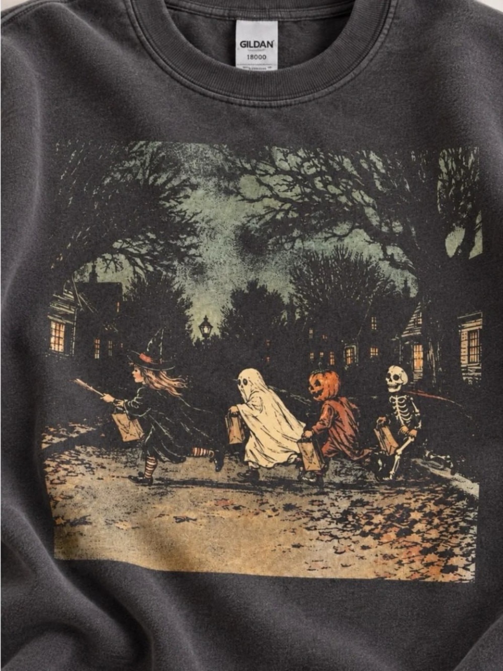 Charcoal Halloween Graphic Sweatshirt - Picture 2 of 4